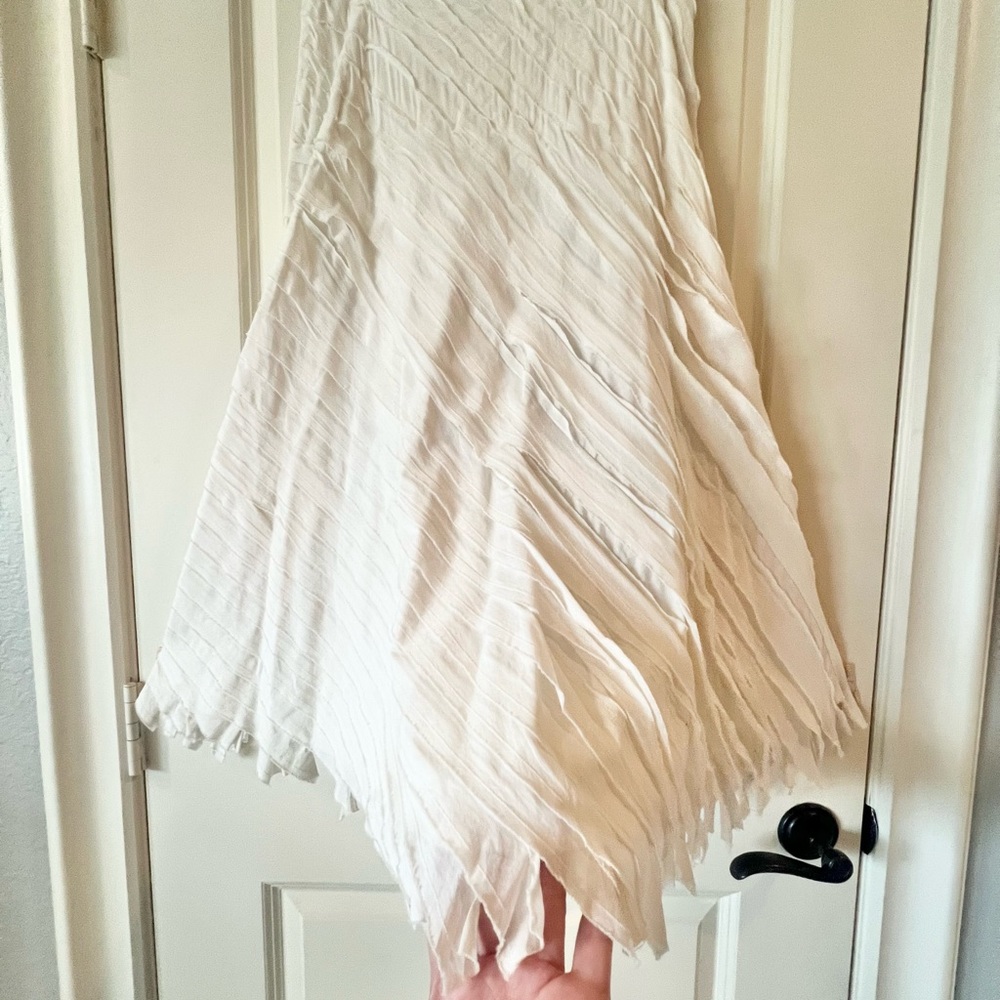 Ideology White Cotton Ruffle Midi Skirt Boho Scandi Style Size 2 - Picture 6 of 9